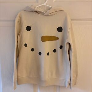 Little Co. by Lauren Conrad Cream Snowman Face Hoodie Sz 6